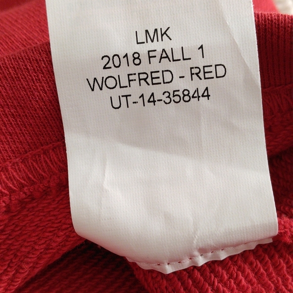 Untuckit Medium Wolfred Red Quarter Zip Elbow Patch 100% Cotton Pullover - Picture 12 of 17